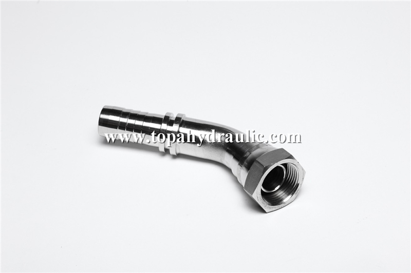 Rubber crimpless parker hose bulkhead hydraulic fitting