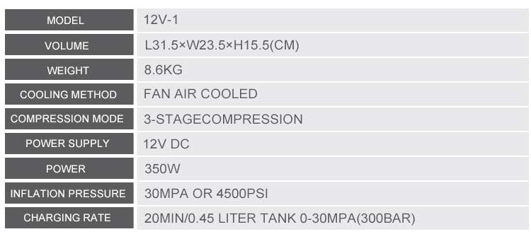 12 volt 4500 psi air compressor