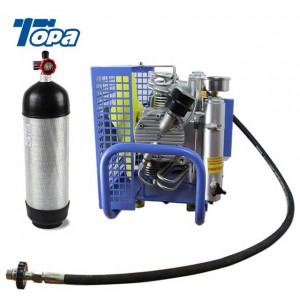 Portable scuba diving breathing air compressor